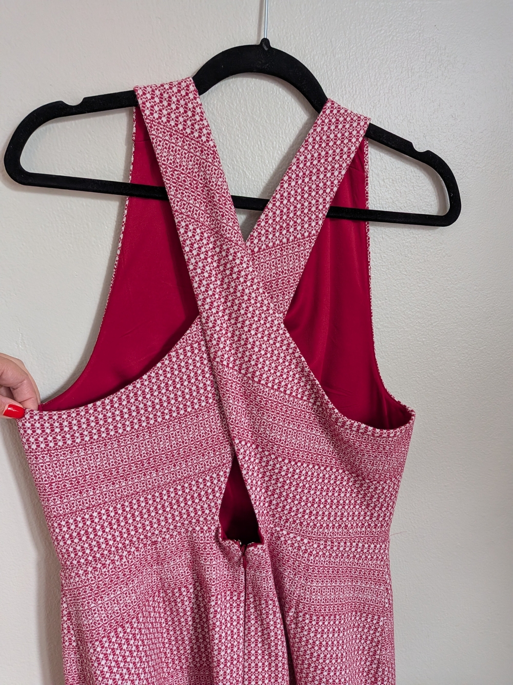 Banana Republic Pink Patterned Midi Dress with Crossback